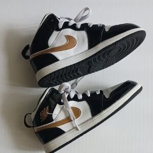 Nike Kids Black and Gold High-Top Sneakers